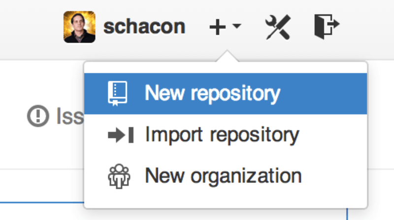 这是 “New repository” 下拉列表.