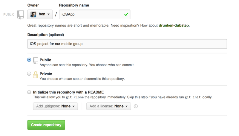 这是 “new repository” 表单.